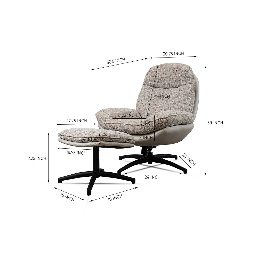 Nimbus Boucle Chair with ottoman