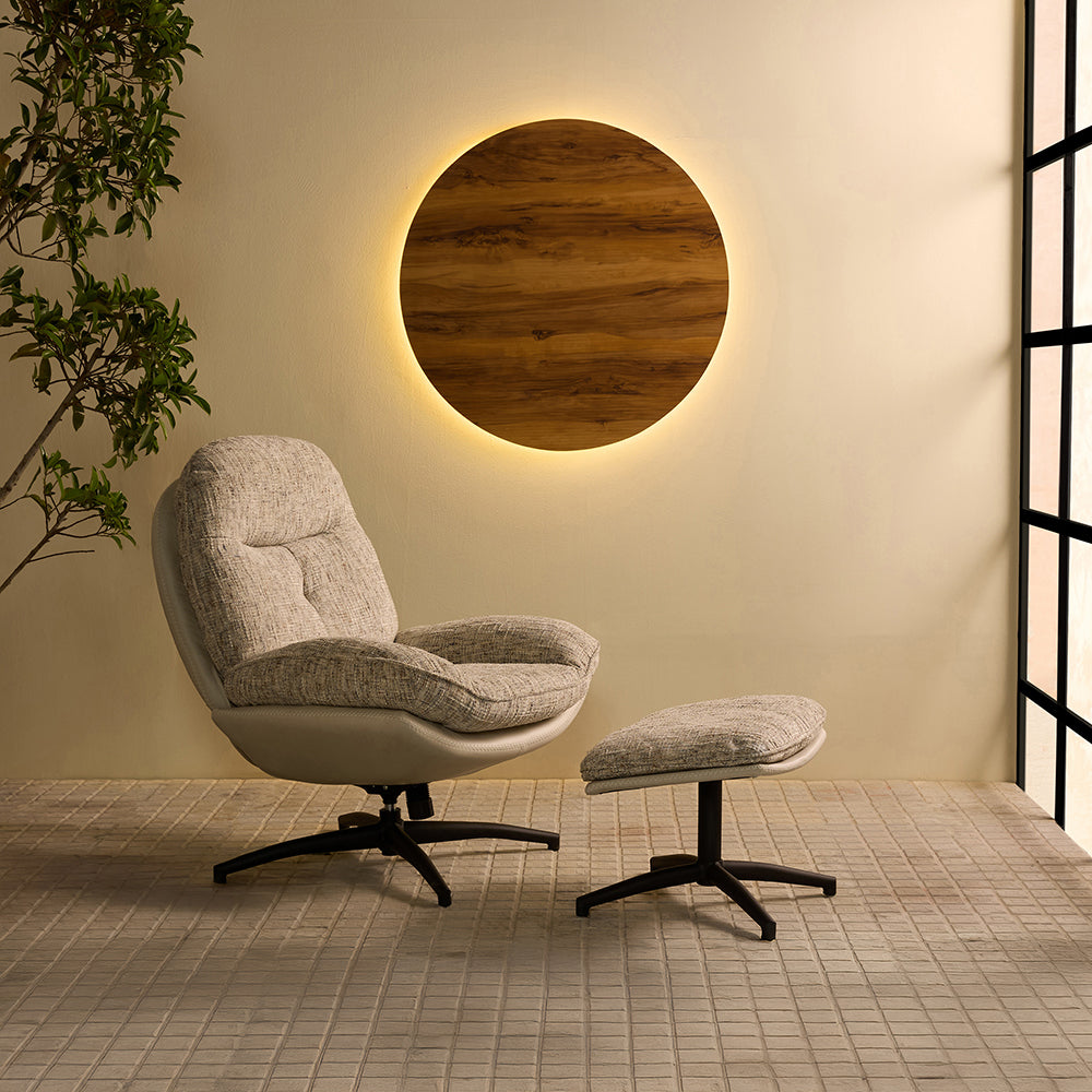 Nimbus Boucle Chair with ottoman