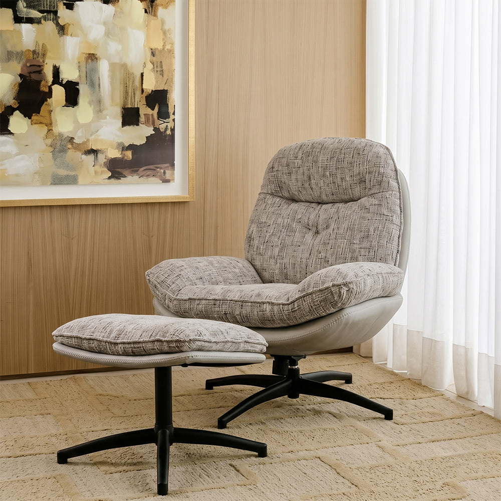 Nimbus Boucle Chair with ottoman