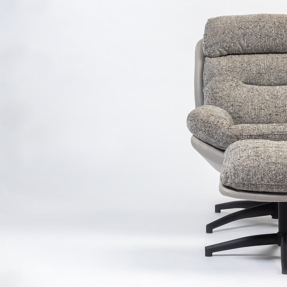 Allman Boucle Chair with ottoman