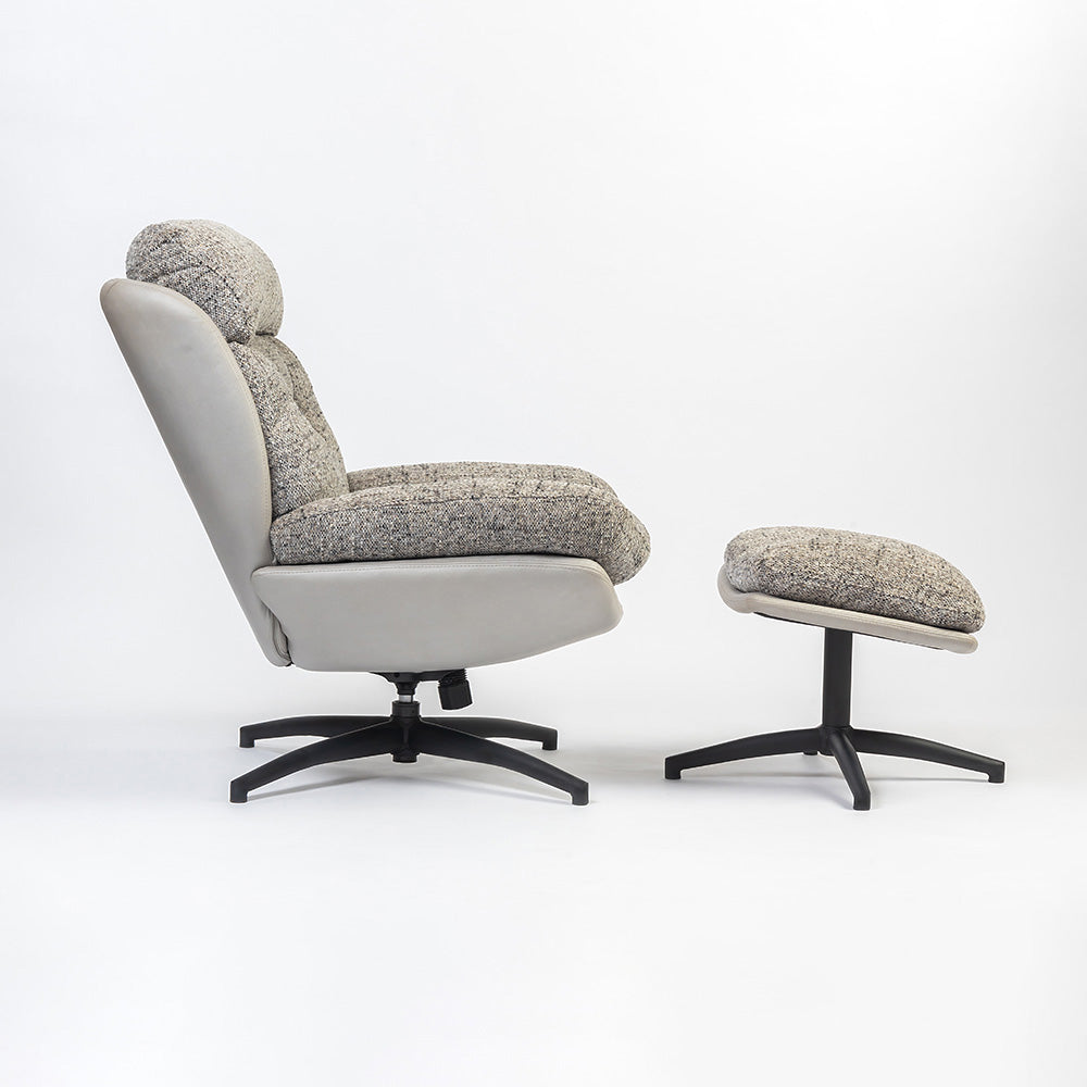 Allman Boucle Chair with ottoman
