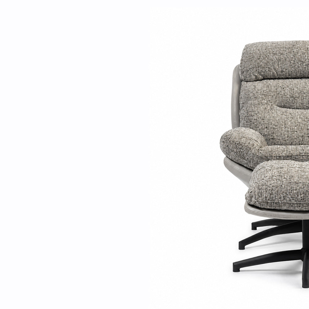 Allman Boucle Chair with ottoman