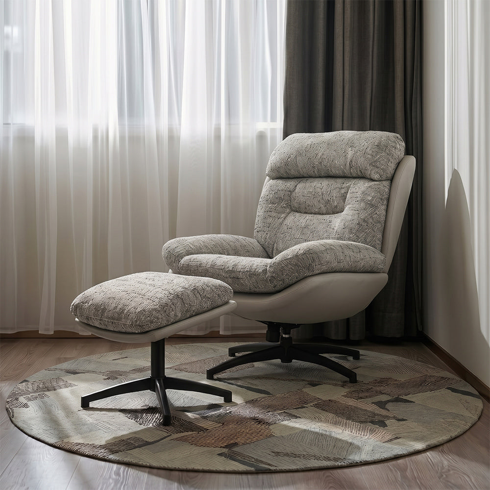Allman Boucle Chair with ottoman