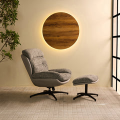 Allman Boucle Chair with ottoman