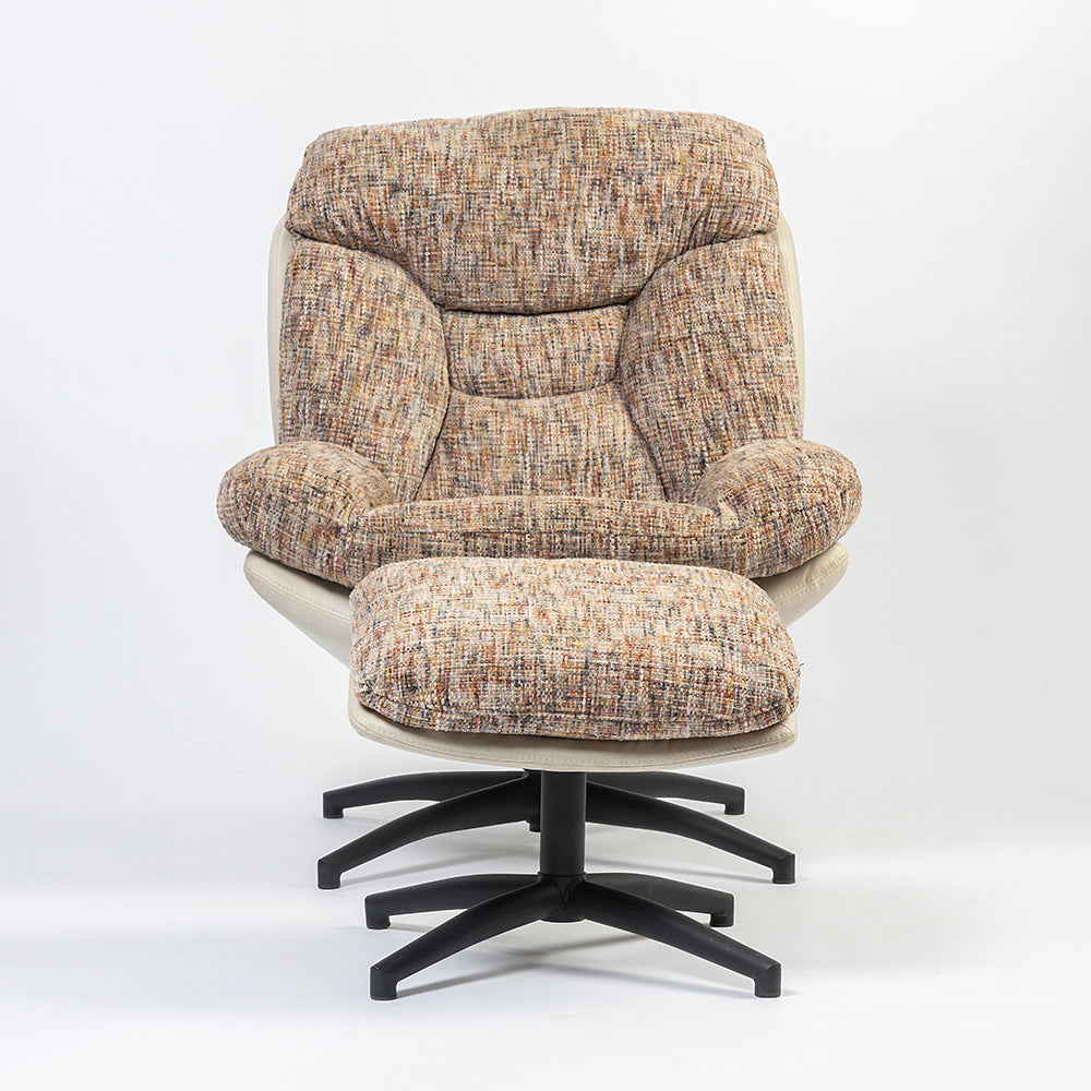 Bob Segar Boucle Chair with ottoman