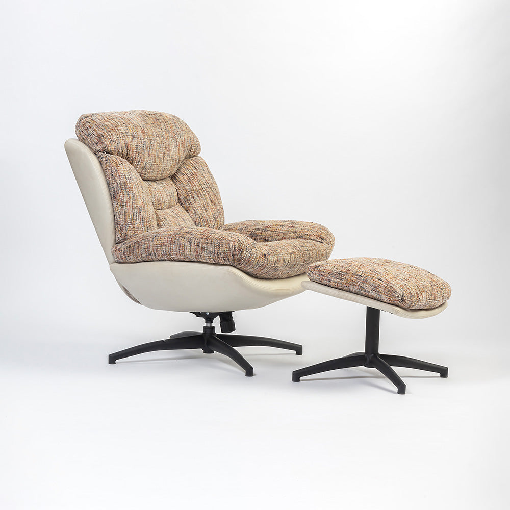 Bob Segar Boucle Chair with ottoman