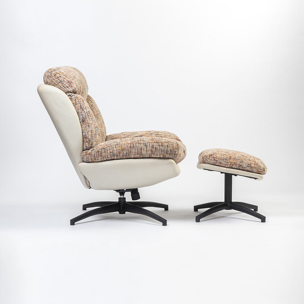 Bob Segar Boucle Chair with ottoman