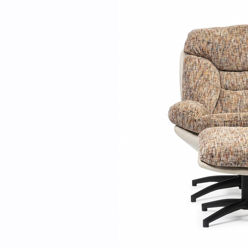 Bob Segar Boucle Chair with ottoman