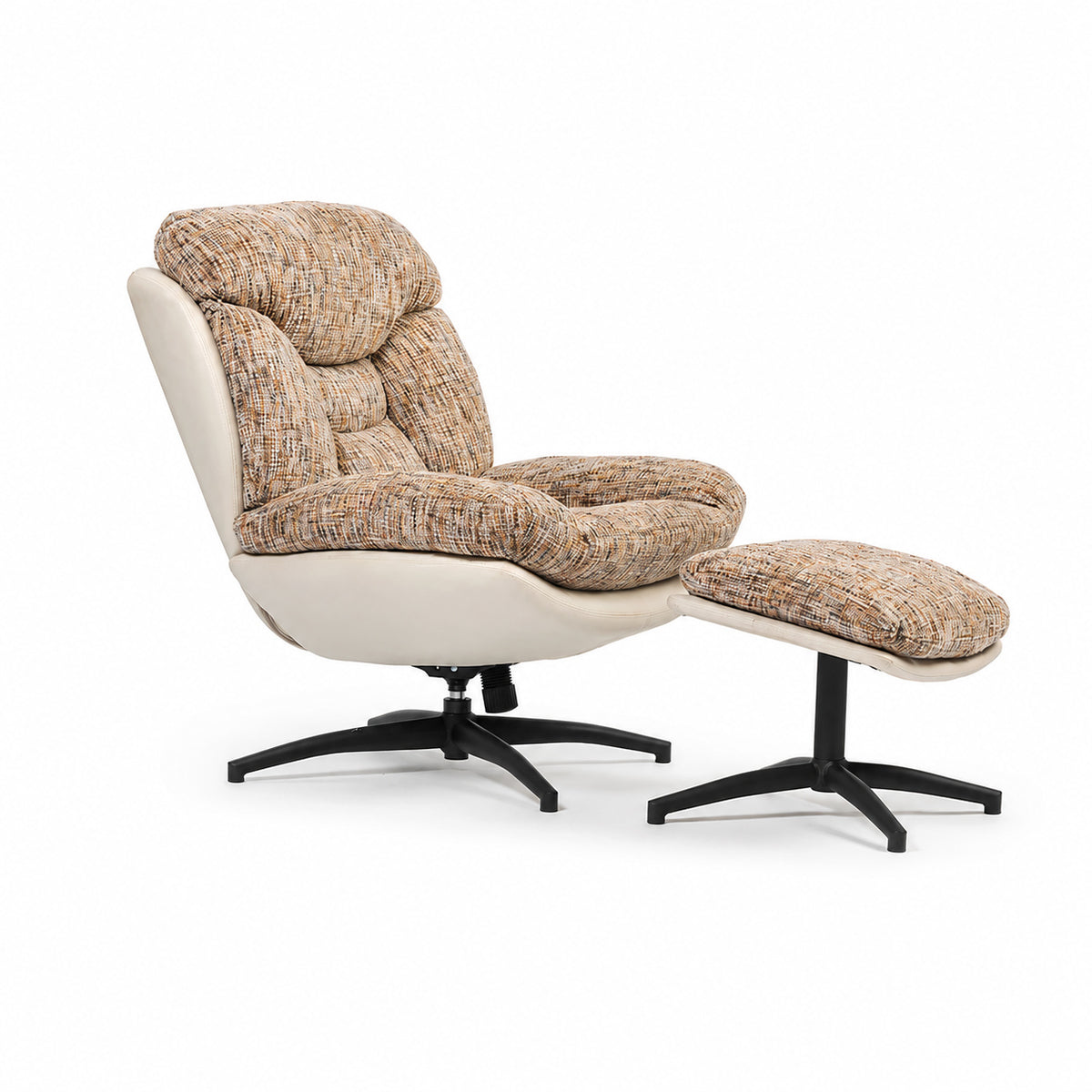 Bob Segar Boucle Chair with ottoman