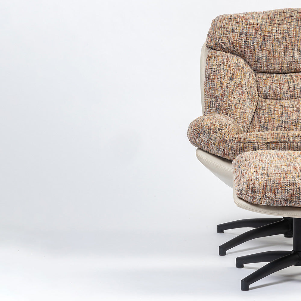 Bob Segar Boucle Chair with ottoman