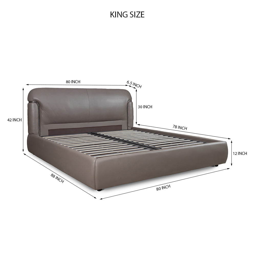 Auburn Leather Bed