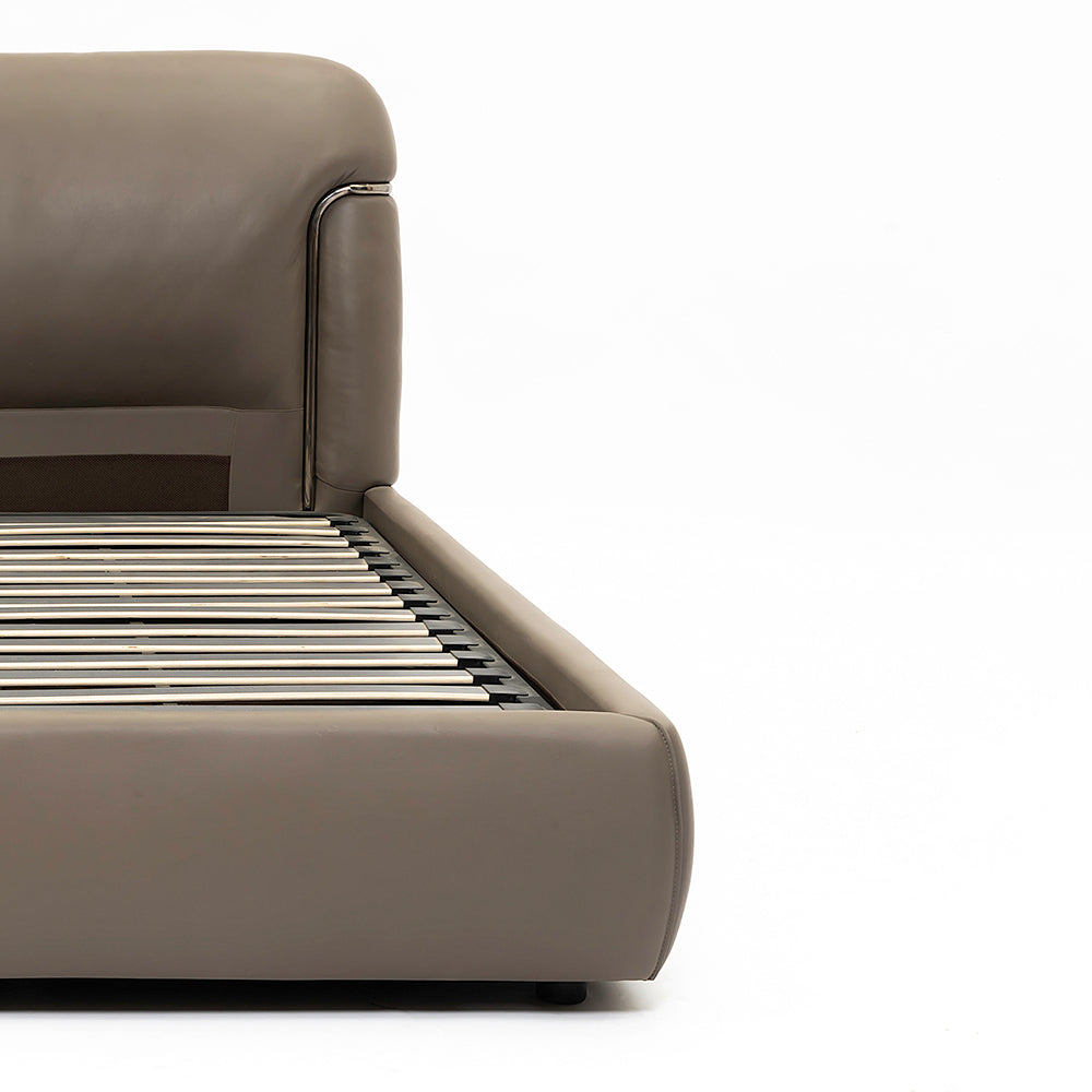 Auburn Leather Bed - King Queen Double bed Bed Bed + 1 Bedside Table Bed + 2 Bedside Table