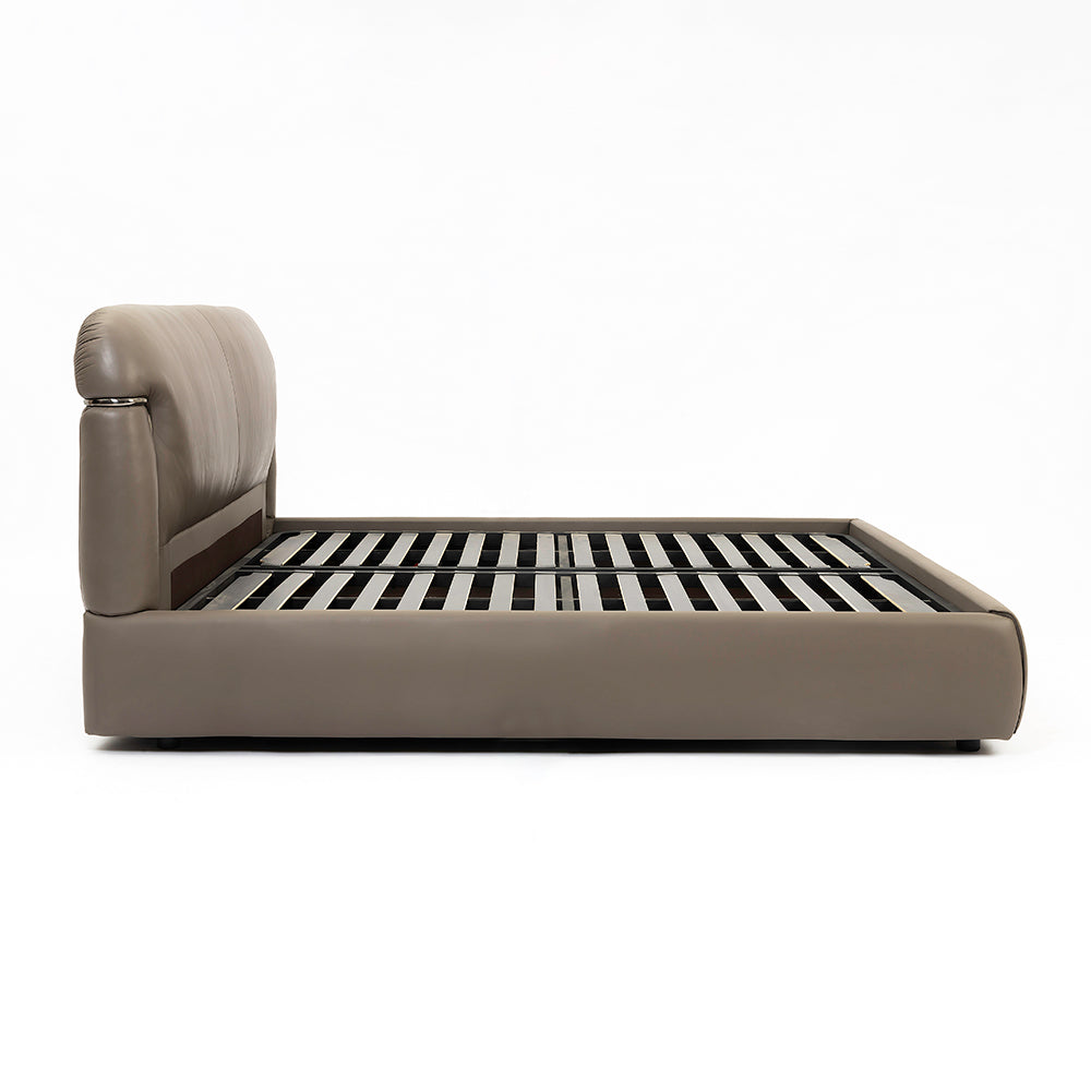 Auburn Leather Bed - King Queen Double bed Bed Bed + 1 Bedside Table Bed + 2 Bedside Table