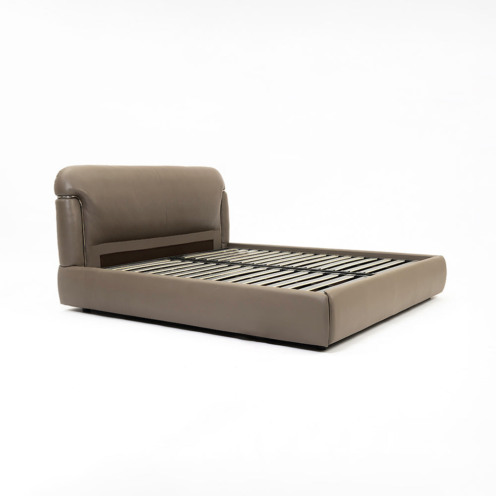 Auburn Leather Bed - King Queen Double bed Bed Bed + 1 Bedside Table Bed + 2 Bedside Table