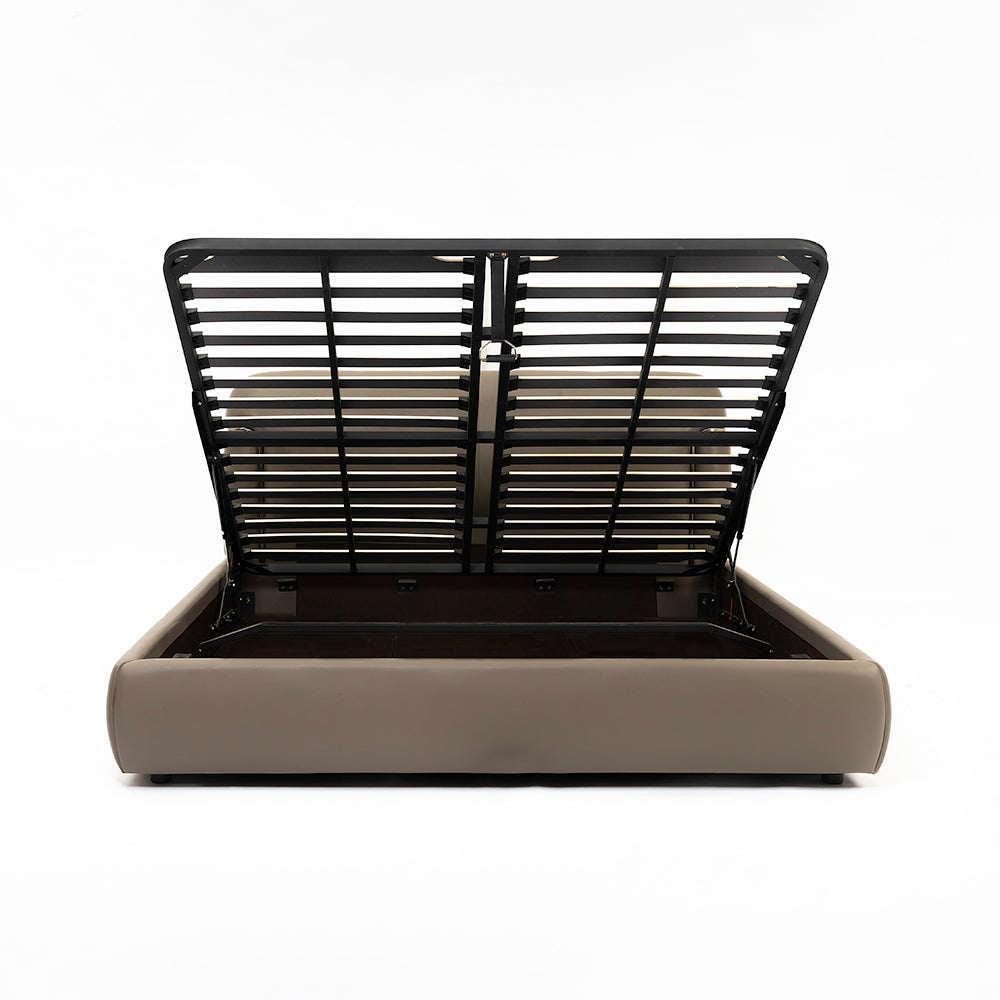 Auburn Leather Bed - King Queen Double bed Bed Bed + 1 Bedside Table Bed + 2 Bedside Table