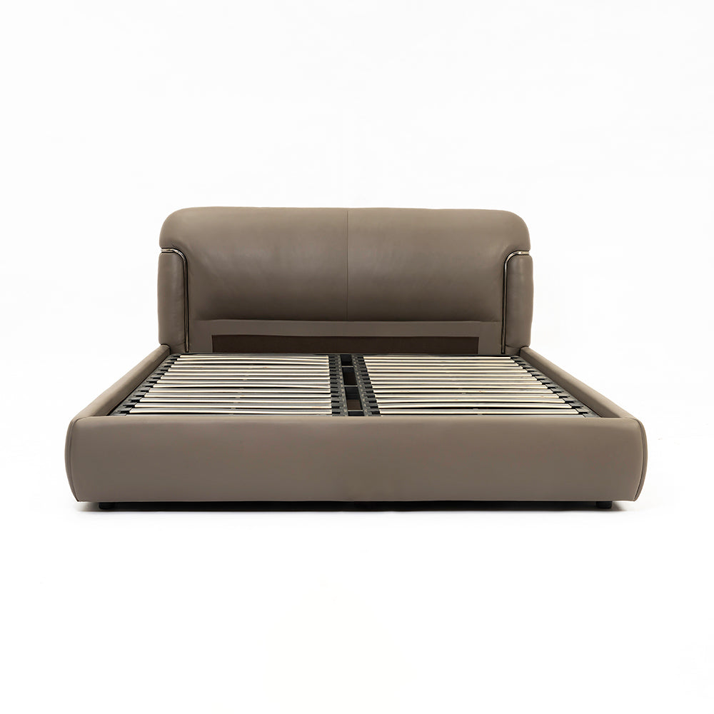 Auburn Leather Bed - King Queen Double bed Bed Bed + 1 Bedside Table Bed + 2 Bedside Table