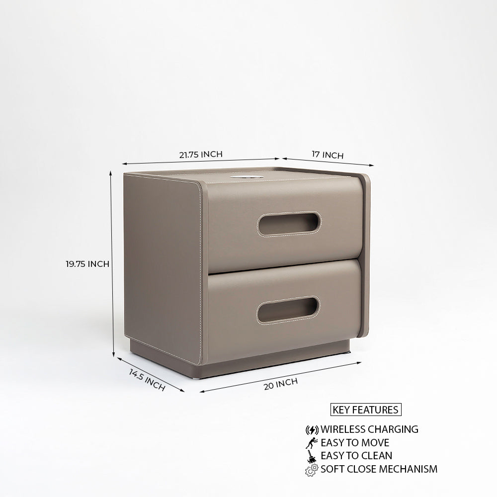 Auburn Leather Bed - King Queen Double bed Bed Bed + 1 Bedside Table Bed + 2 Bedside Table