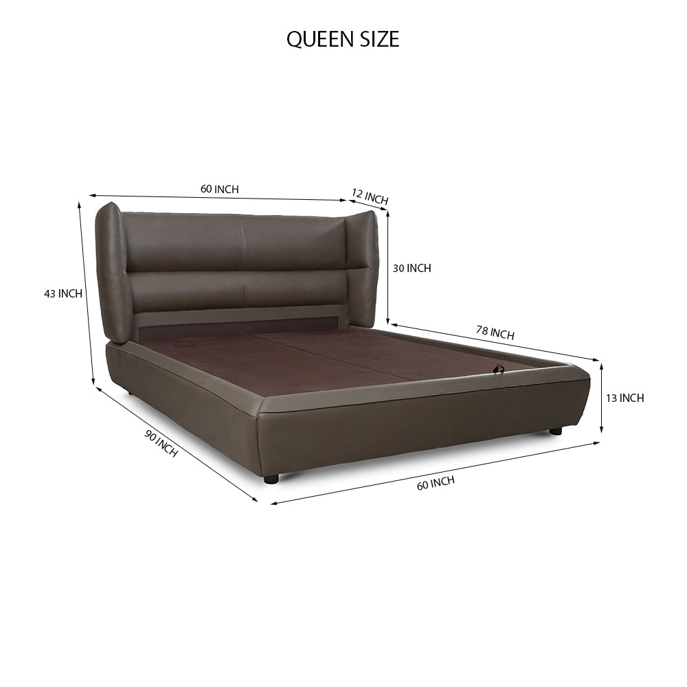 Bronze Tan Leather Bed
