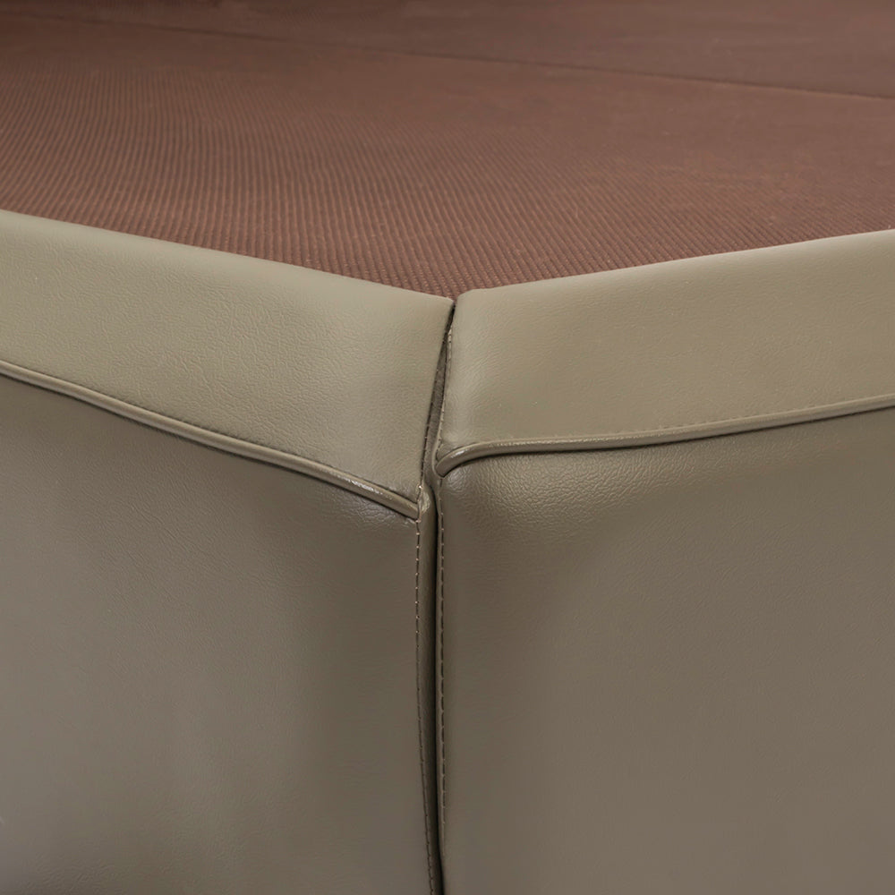Bronze Tan Leather Bed - Double bed Queen King Bed Bed + 1 Bedside Table Bed + 2 Bedside Table