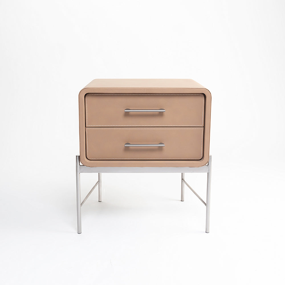 Sable Leather Bed - King Double bed Queen Bed Bed + 1 Bedside Table Bed + 2 Bedside Table