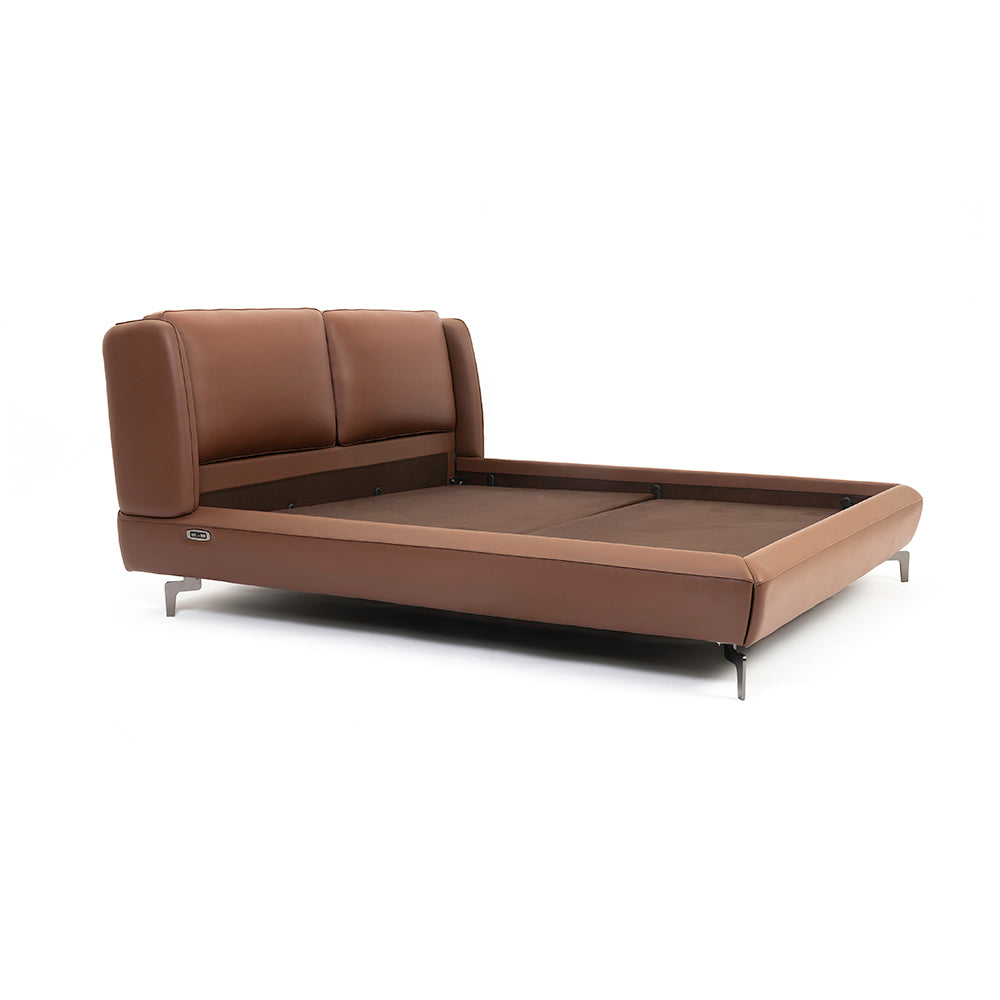 Amorous Leather Bed - Double bed Bed Bed + 1 Bedside Table Bed + 2 Bedside Table