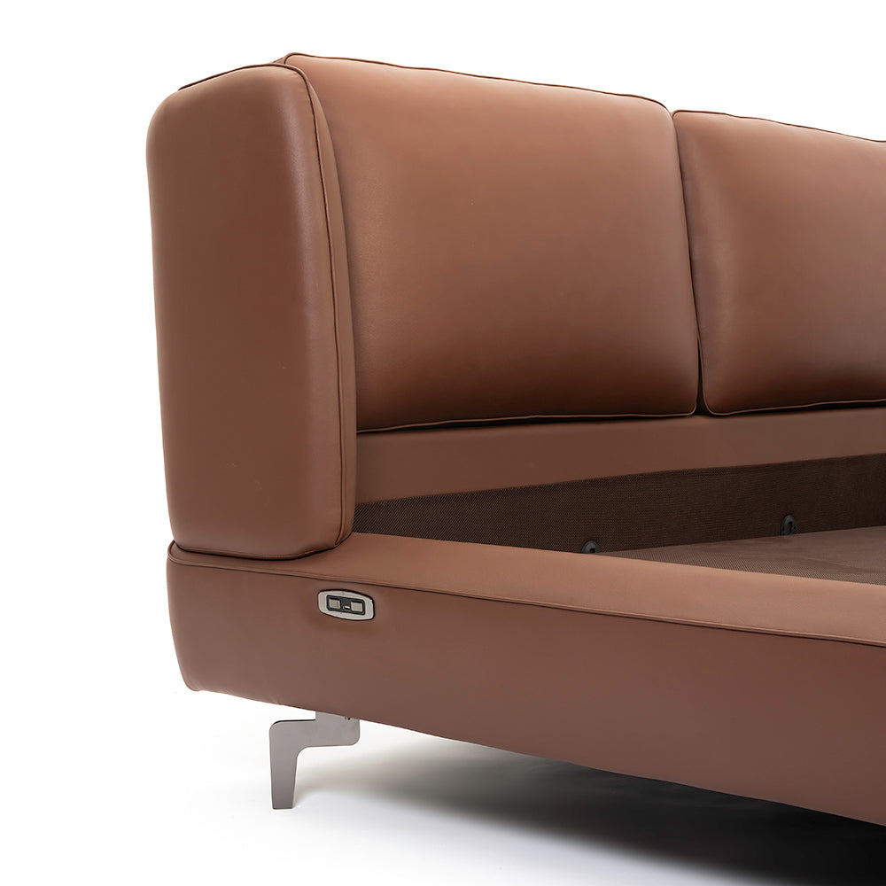 Amorous Leather Bed - Double bed Bed Bed + 1 Bedside Table Bed + 2 Bedside Table
