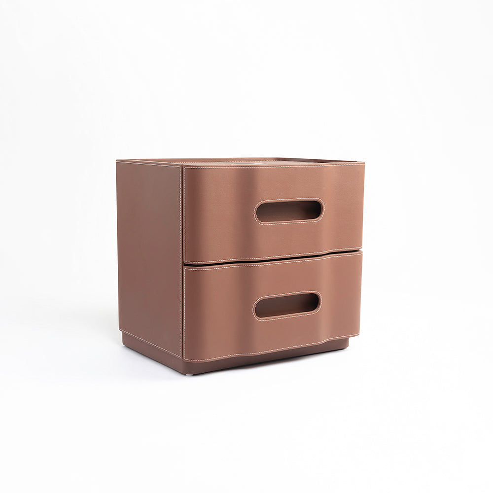 Amorous Leather Bed - Double bed Bed Bed + 1 Bedside Table Bed + 2 Bedside Table