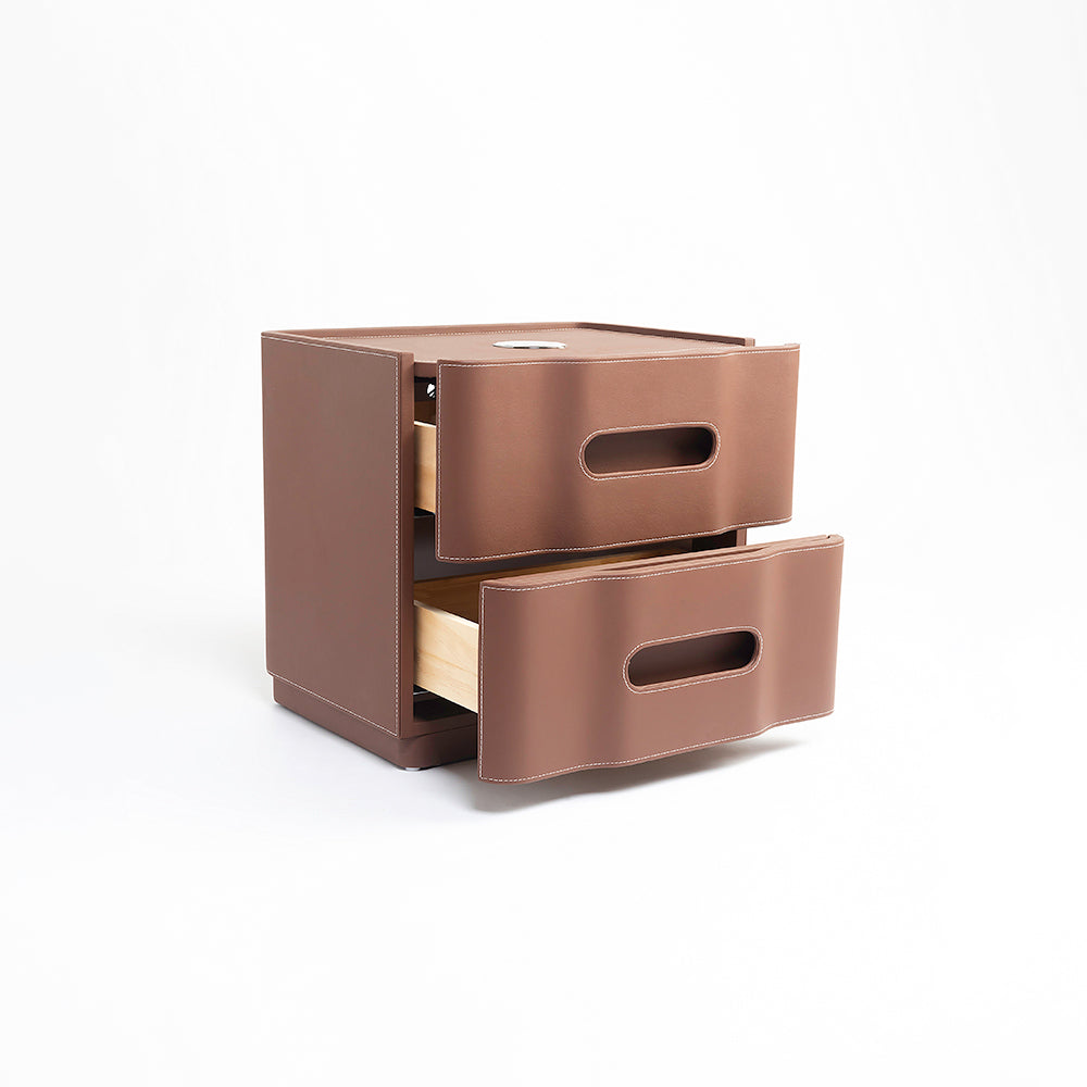 Amorous Leather Bed - Double bed Bed Bed + 1 Bedside Table Bed + 2 Bedside Table