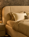 Boucle Beam Upholstered Bed