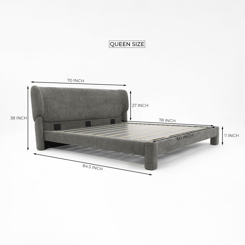 Forge Upholstered Bed - Grey