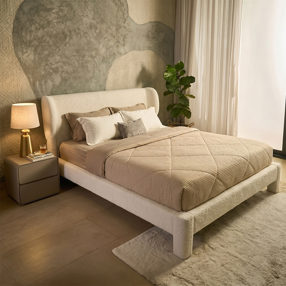 Forge Upholstered Bed - White