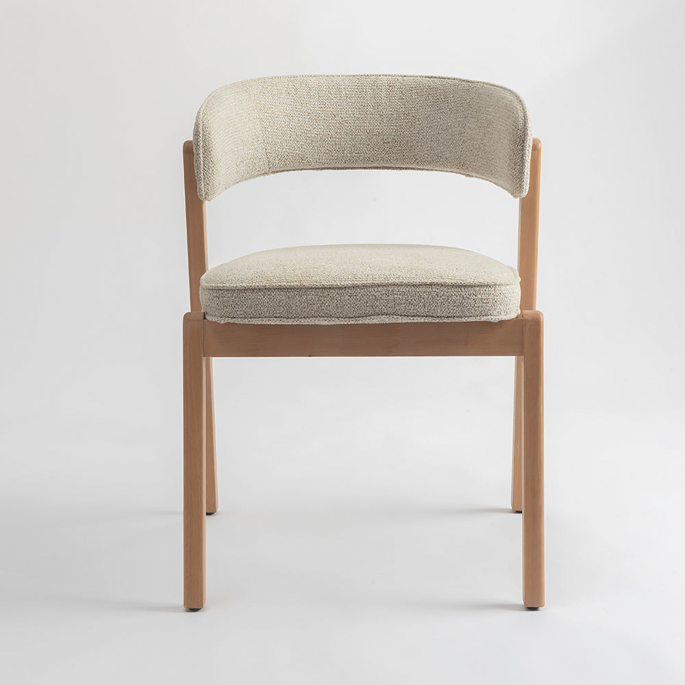 Harbor Boucle Wooden Dining Chair - Beige