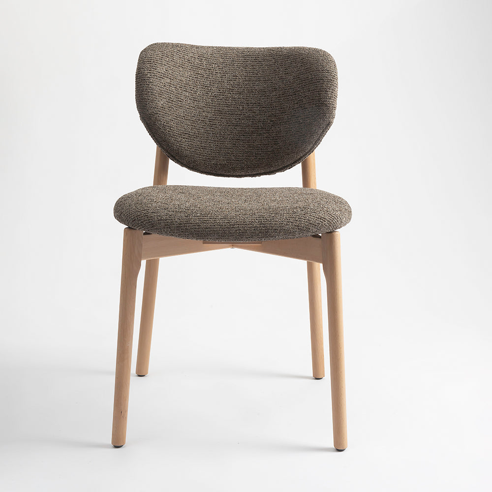 Beechline Boucle Wooden Dining Chair - Brown