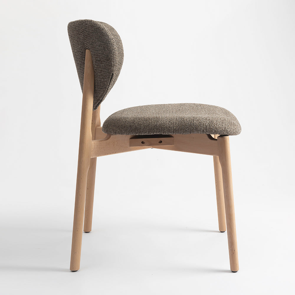 Beechline Boucle Wooden Dining Chair - Brown
