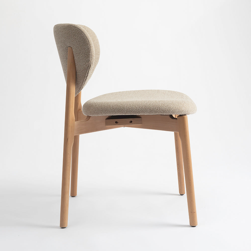 Beechline Boucle Wooden Dining Chair - Flaxen