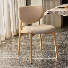Beechline Boucle Wooden Dining Chair - Flaxen