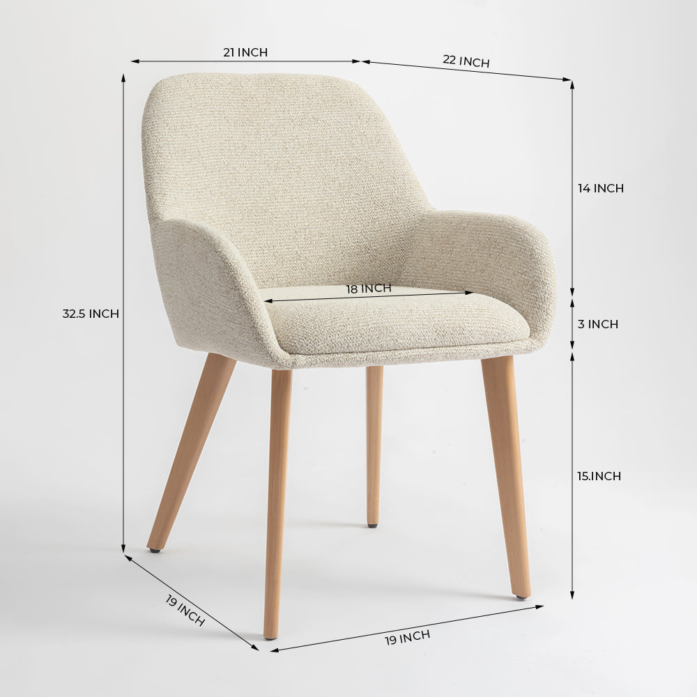 Ashford Wooden Dining Chair - Beige