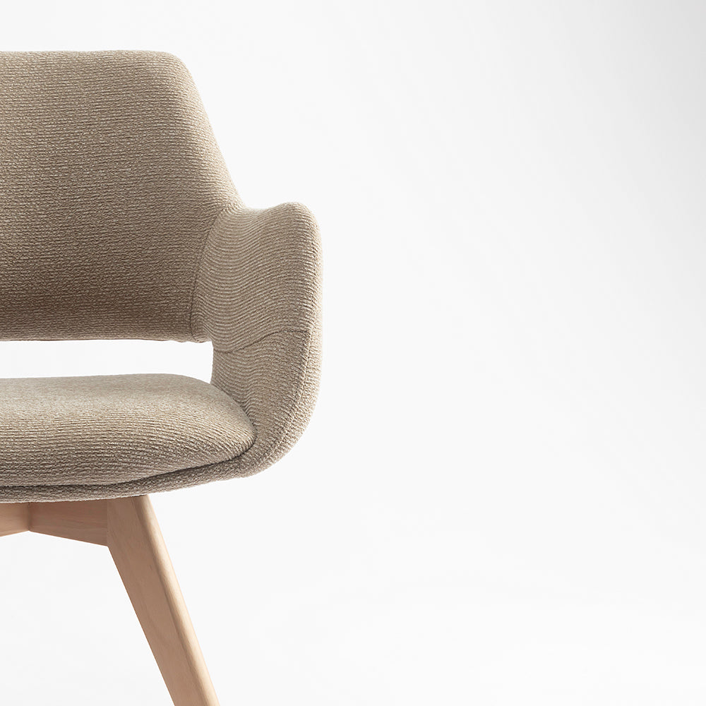 Bastion Wooden Dining Chair - Flaxen