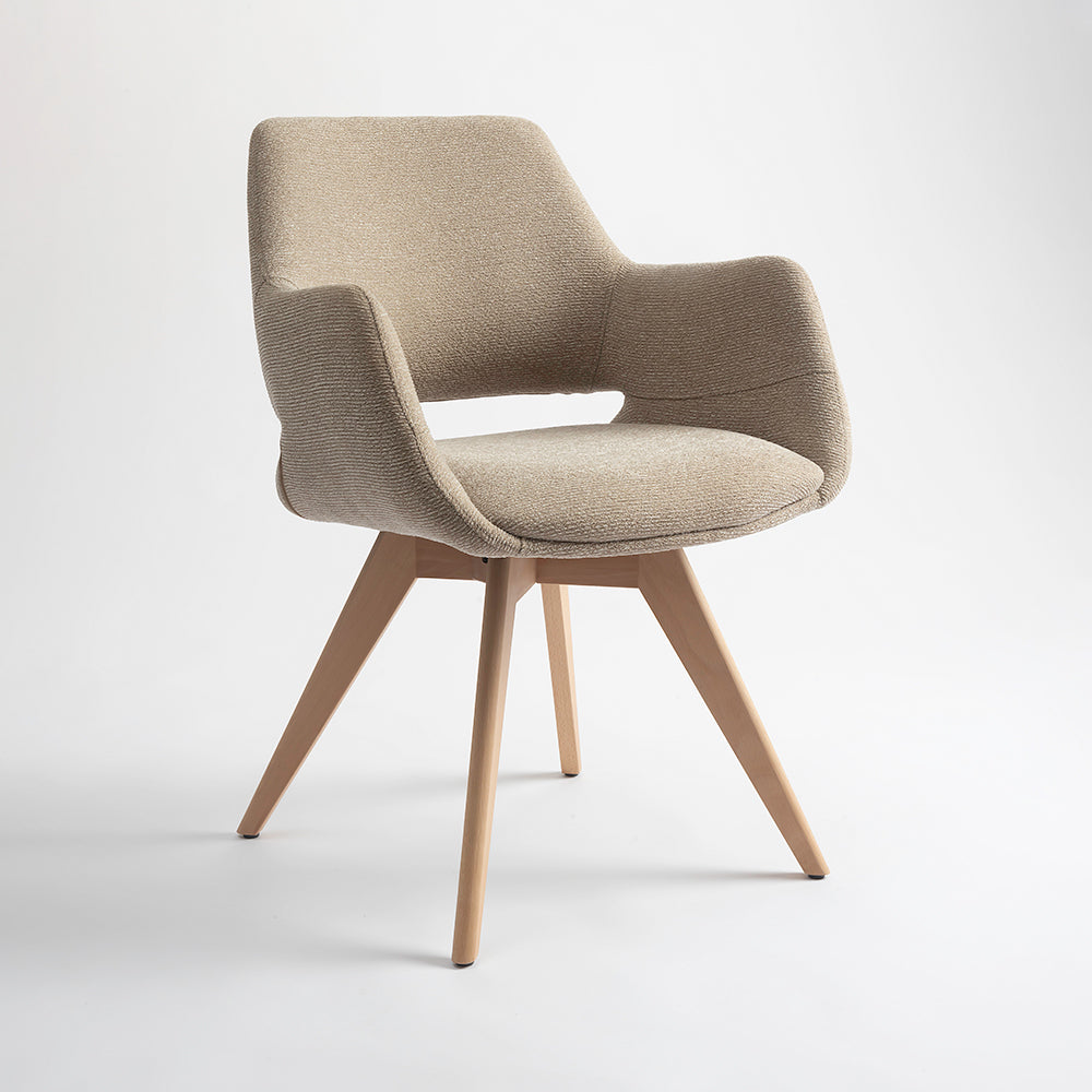 Bastion Wooden Dining Chair - Flaxen
