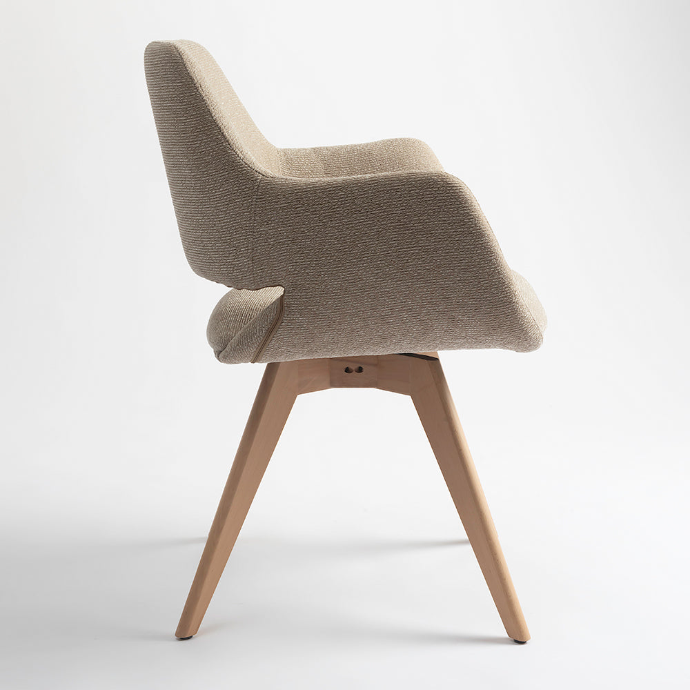 Bastion Wooden Dining Chair - Flaxen