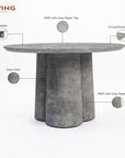 Granite 4 Seater Round Dining Table