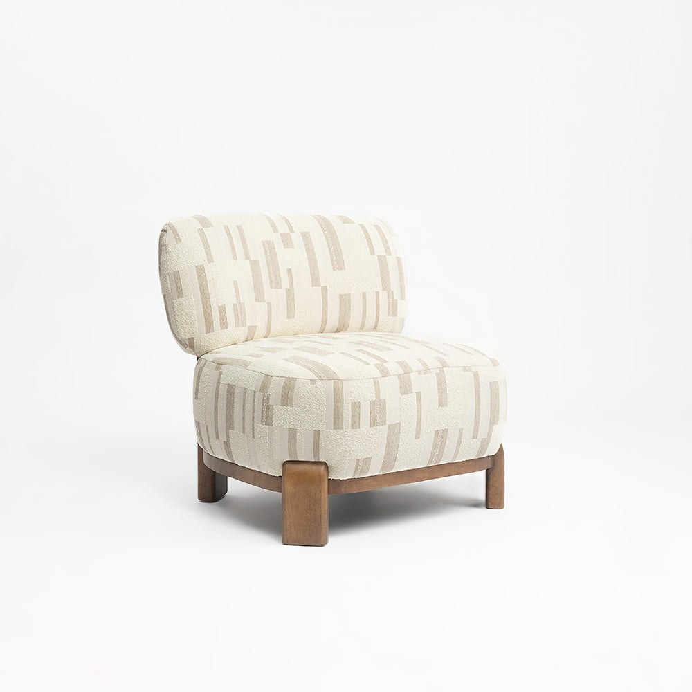 Hakusho Polyester Boucle Lounge Chair