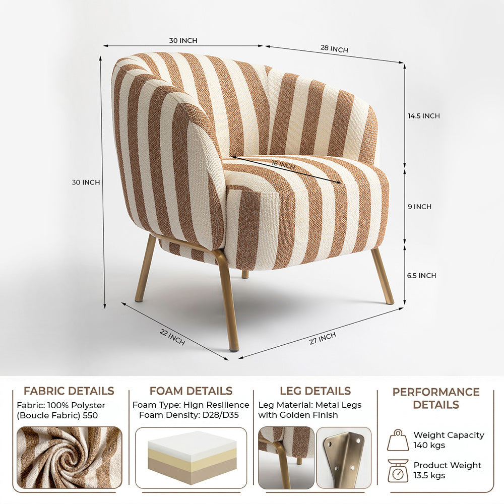 Cherry Stripped Armchair