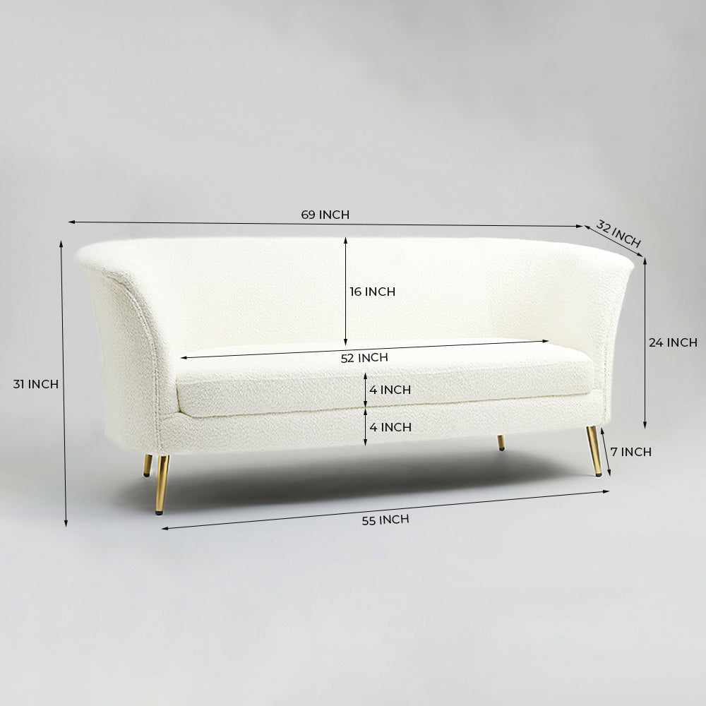 Bleu Gem Sofa - White
