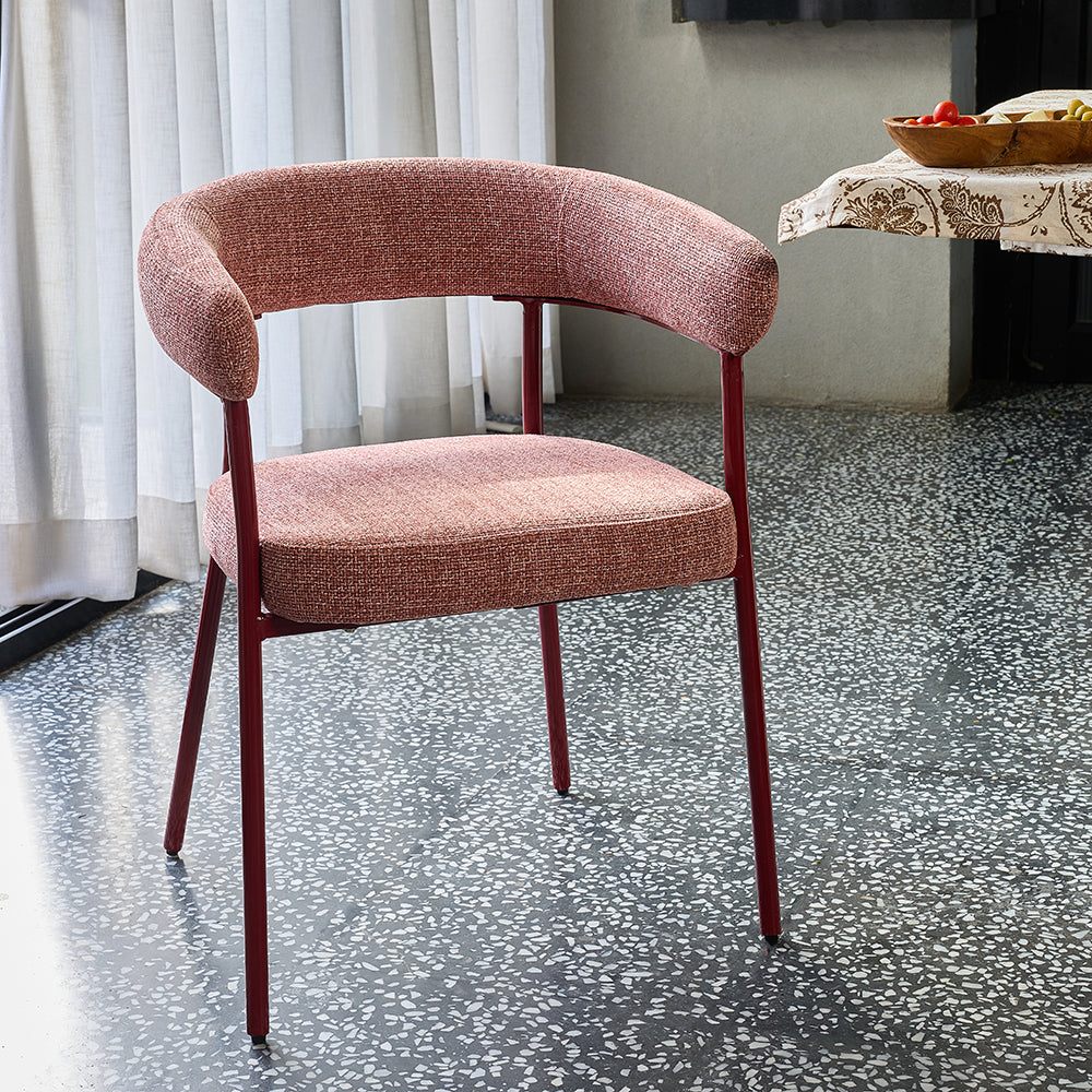 Amber Dining Chair - Light Maroon