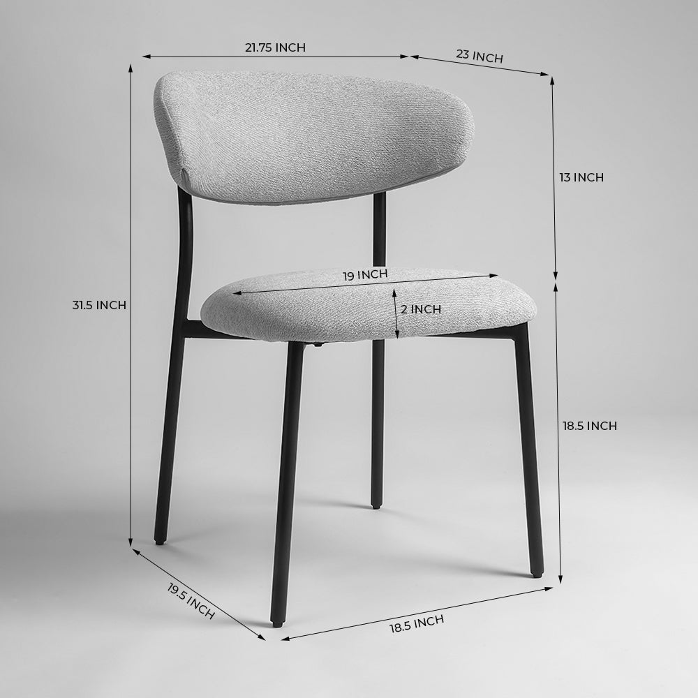 Moonlit Mesh Dining Chair - Light Grey
