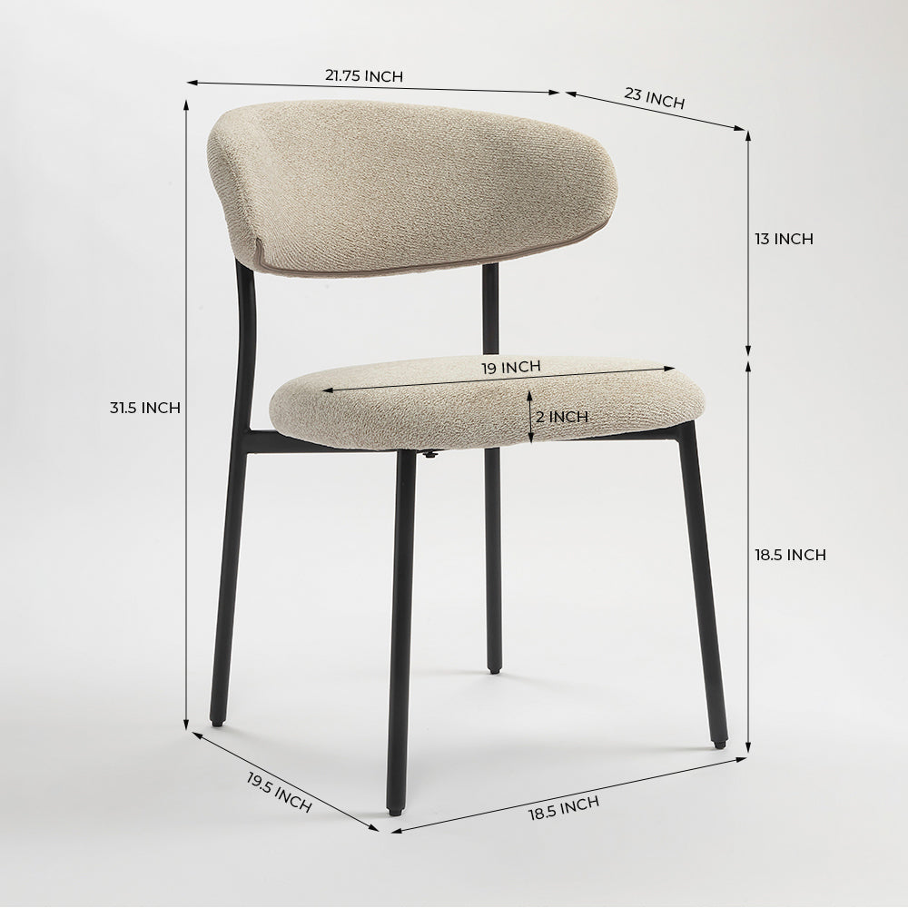 Moonlit Mesh Dining Chair - Off White