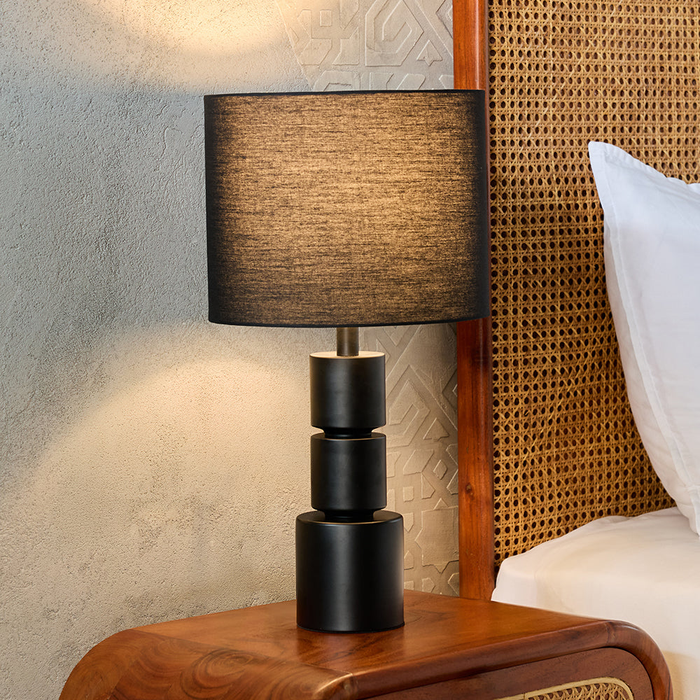 Dark Gleam Table Lamp - Black