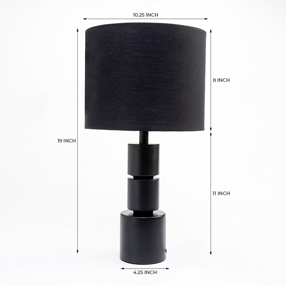 Dark Gleam Table Lamp - Black