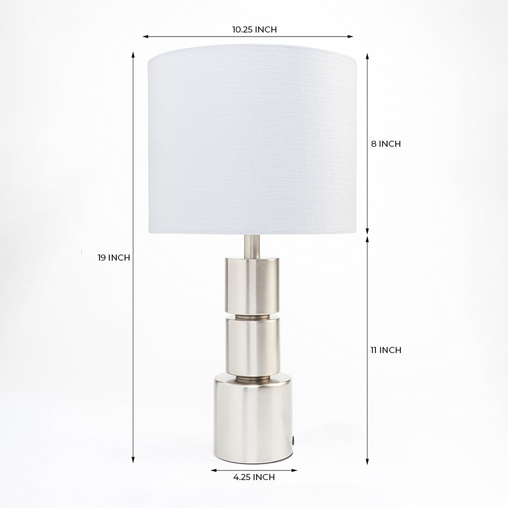 Dark Gleam Table Lamp - Nickel